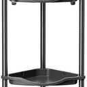 Lifewit 4 Tier Floor Standing Shower Caddy Corner, Plastic Bathroom Organizer Shelf Rack for Storage Shampoo, Body Wash Care, Skincare, Black