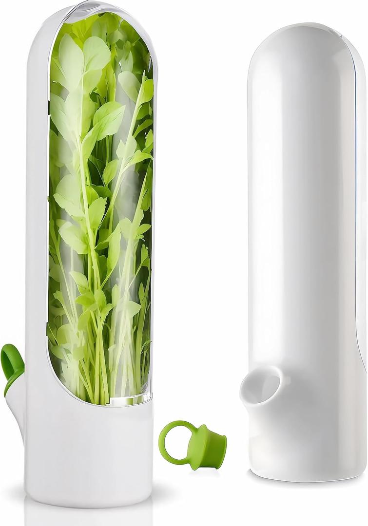 Herb Saver for Refrigerator, Fresh Herb Keeper, Herb Saver Pod Containers, Herb Fresh Keeper for Refrigerator,Herb Storage for Cilantro,Parsley, Asparagus,Keeps Vegetables Fresh for 2-3 Week (1PCS)