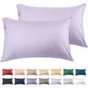 Warmstar Cotton Pillow Cases Standard Size Set of 2, 600 Thread Count Pillowcases 20x26 Inches, Soft Long Staple Cotton Pillowcases Breathable with Envelope Closure, Lavender