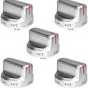 5PCS Stainless Steel-Finished Stove Knobs with Reinforced PC-ABS Core - Replacement for NX58M6630SS/AA, NX58R6631SS/AA-00 & More Models (Compatible with AP6329515/PS12394473)
