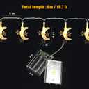 Eid Ramadan String Lights, 40LED Mubarak Lights Moon and Star String Lights Battery Operated Party Festival Fairy Lights for Home Bedroom Wedding Garden Patio Indoor & Outdoor Decorations