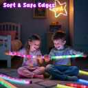 LovesTown 24PCS Light Up Glow Sticks Pop Tubes for Party Favor, Glow in the Dark Party Favor Supplies for Kids Supplies, Light Up Necklace Bracelet Accessories for Boys Girls Birthday