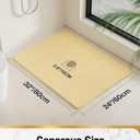 HITSLAM Shower Mat, 32 x 24 Inch Non Slip Bath Mat for Tub, Soft PVC Loofah Bathtub Mats with Drain Holes, Quick Drying Bathroom Stall Floor Mat, Bathroom Accessories Without Suction Cup, Beige