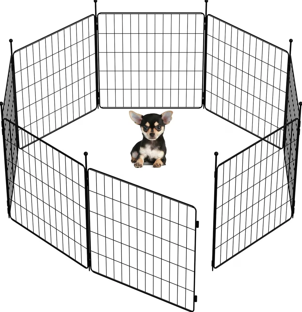 FXW MiniPaws Dog Playpen Designed for Puppies/Small Dogs, Expandable Dog Pen for Indoor/Outdoor Use, 24 inch 8 Panels