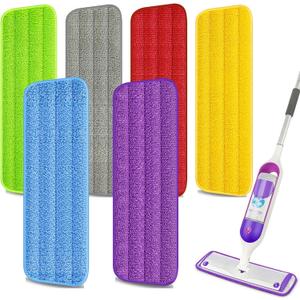 EXEGO 6 Count Reusable Microfiber Mop Pads for Swiffer PowerMop - Power Mop Pads Refills for 13 ''-15 '' Spray Mop, Hard Wood Floor Mop Pads Refills Machine Washable for Multi-Surface Floor Cleaning