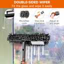 Chabatree Window Squeegee Cleaner Set 2-in-1 Window Cleaning Tool with Extendable Pole, Window Cleaning kit with Bendable Head for Indoor & Outdoor Glass for Car Indoor Outdoor High WindowsKit1.0