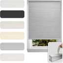 No Drill Cordless Cellular Shade, Cloud Gray, 22" W x 64" H