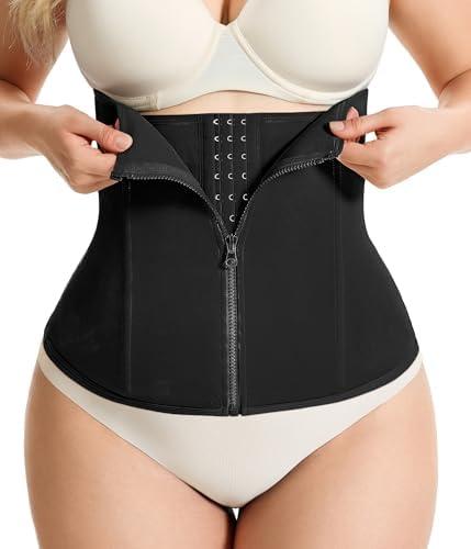 Gotoly Waist Trainer for Women Zipper Corset Shapewear Tummy Control Faja Body Shaper Waist Cincher Workout Girdle M
