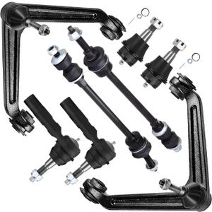 SCITOO 8pcs 4WD Front Upper Control Arm w/Ball Joint Sway Bar Outer Tie Rod End Link Suspension Kit fit 2002 2003 2004 2005 for Dodge Ram 1500 (excludes Extended Crew Cab)