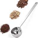 18/8 Stainless Steel Coffee Scoop, Doosu Food-Grade Metal Measuring Spoon with 6.9in Long Handle, Tablespoon Scooper for Coffee Beans, Ground Coffee, Espresso, Protein Powders, Tea, Sugar (2 Tbsp)
