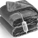 Heated Throw Blanket with 1-9 hrs Timer Auto-Off & 8 Heating Levels, Flannel Electric Blanket Throw ETL Certification, Machine Washable Full Body Warming Blankets