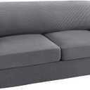 Turquoize 3 Piece T Cushion Sofa Slipcovers Stretch Couch Cover Furniture Covers with 2 Individual T Cushion Covers, Machine Washable (2 Cushion Sofa, Gray)