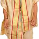 Ready to Wear Dhoti and Veshti Set with Woven Golden Border - Art Silk