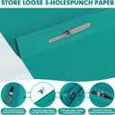 Two Pocket Folders, RAZCC 75 Pack Two Pocket Folders with Prongs, 3 Prong Folders Fit Letter Size Paper, Pocket File Folders for School Office Home Business, Turquoise