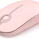 VssoPlor Wireless Mouse, 2.4G Slim Portable Computer Laptop Mouse with Nano Receiver Quiet Silent Optical Mice for Notebook, PC, Laptop, Computer-Pure Pink