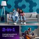 Acoustic Panels 12-Pack - 14"X12.1"X0.4" Soundproof Wall Panels - High Density Sound Dampening - Light Turquoise Hexagon