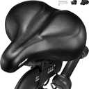 DAWAY C50 Oversized Comfortable Bike Seat - Extra Wide Bike Saddle Replacement with Memory Foam Cushion for Men Women Comfort, Compatible with Peloton, Exercise, Mountain, Road Bicycles or E-Bike