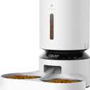 PETLIBRO Automatic Cat Food Dispenser for 2 Pets 5L Auto Dog Feeder Dry Food Dispenser with Splitter & 2 Stainless Bowls, 10s Meal Call and Timer Setting 50 Portions 6 Meals Per Day, Dual Tray Feeder (White)