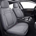 LINGVIDO Car Seat Covers, Breathable and Waterproof Faux Leather Automotive Seat Covers for Cars SUV Truck Sedan,Universal Driver Seat Cover with Backrest (Front Seat, Gray)