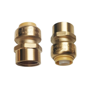 HQMPC Pex Fitting 1/2" Female Npt x 1/2" Straight Coupling Push Fit PEX Fittings Female, Push-to-Connect Copper, CPVC, No Pb Brass Plumbing Fittings (2pcs, 1/2")