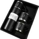 500ML/17oz creative cup with three lids, stainless steel insulated coffee cup - set - black - 500ML