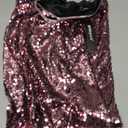 Allegra K Women's Glitter Sequin Dress Spaghetti Strap V Neck Party Cocktail Sparkly Mini Dress Clubwearsize, Small