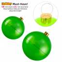 Inflatable Christmas Ornament Ball - 18" or 25" Indoor/Outdoor Holiday Decorations - Reusable and Storage Friendly (Green, 25)