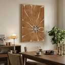 Framed Boho Abstract Neutral Floral Wall Art for Living Room, Minimalist Brown Flower Painting Print Canvas Artwork for Walls, Vertical Mid Century Modern Wall Decor for Bedroom Home Office, 24x36 In