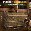 25 Gallon Wall Mount Hay Feeder, Metal Hay Rack for Goats and Horses | Galvanized steel, livestock feeding rack, barn stall feed holder, space-saving, rounded edges, easy install