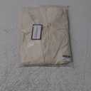 Women's Casual Solid Cotton Linen 3/4 Sleeve Short OL Work Blazer Jacket Coat (XX-Large, Beige)