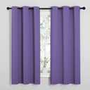 NICETOWN Lilac Purple Blackout Curtains for Bedroom (1 Pair, 42 x 63 inches), Farmhouse Thermal Insulated Room Darkening Drapes for Windows