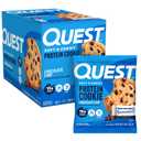Quest Nutrition Chocolate Chip Protein Cookie, 15g Protein, 1g Sugar, 2g Net Carbs, Keto Friendly, High Protein, Low Carb; 12 Count, BB 11/22/26