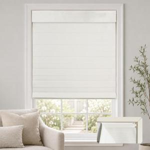 HESTIA No Drill Roman Shades for Indoor Windows, White, 30.5" W x 64" H