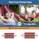 SUNCREAT Hammocks for Outside, Portable Heavy Duty Tree Hammock, Red Stripes