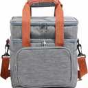 Insulated Lunch Bag for Men Women, Large Reusable Lunch Box with Adjustable Shoulder Strap, Leakproof Freezer-Safe Tote Bag for Work, Picnic, Office, 600D Waterproof Fabric