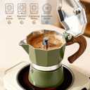 ShanSon Moka Pot Stovetop Espresso Maker 3 Cup 5 oz Italian Coffee Maker Manual Cuban Coffee Percolator Machine Italian Espresso Greca Coffee Maker for Cappuccino or Latte,Green