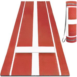Softball Pitching Mat, 10' X 3' Baseball Hitting Mat, Anti-Slip Anti-Fade Pitch Practice Mat, Softball Pitching Mound for Outdoor/Indoor (Red)