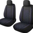 YGL Breathble Car Seat Covers Front Set, Washable Seat Covers for Cars, Premium Cloth Car Seat Protectors, Interior Covers for Cars,Sedan Van Truck SUV(Black/Blue)
