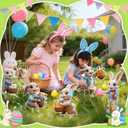 Easter Yard Signs with Stakes, 6 Pcs Outdoor Bunny Decorations, Waterproof Spring Lawn Decor for Yard, Porch, Patio, Egg Hunt Events