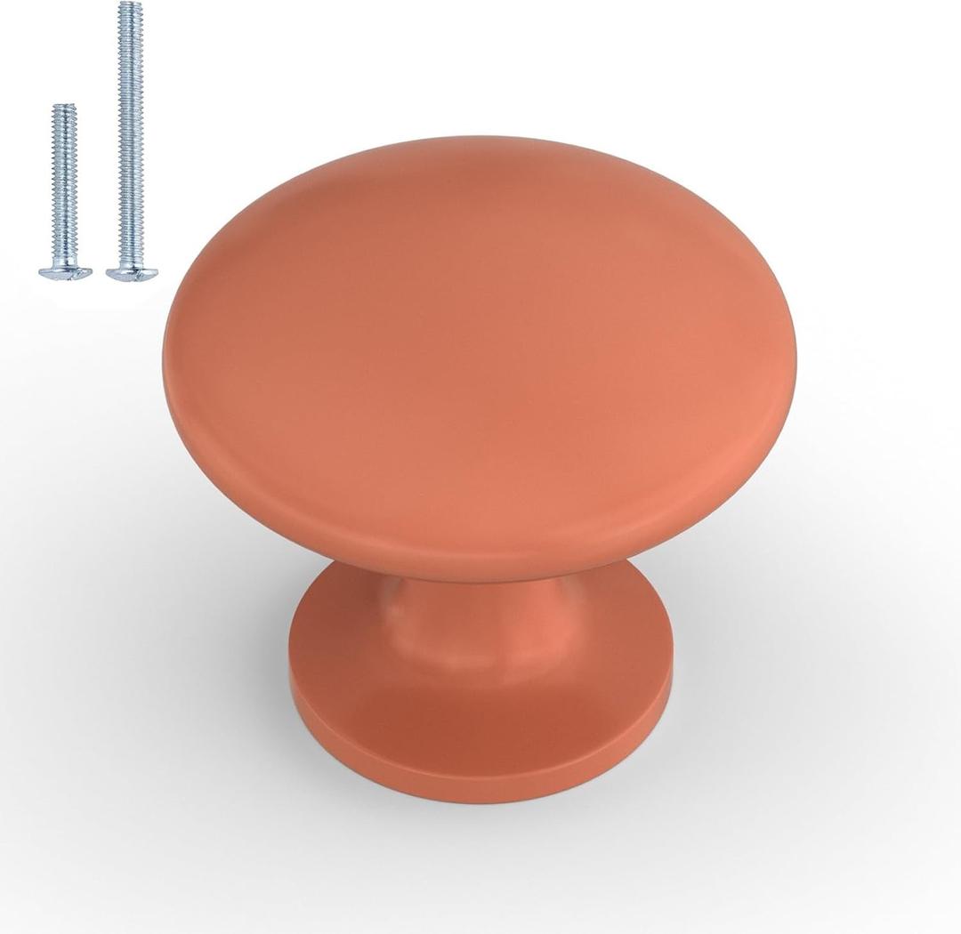 homdiy 10 Pack Cabinet Knobs Orange Drawer Knobs Solid Knobs, Cabinet Hardware Knobs for Kitchen Cabinets