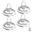Sippy Spout Nipples for Dr. Browns Wide Neck Baby Bottles, Transition Straw Sippy Cup 100% Food Grade Silicone Soft Nipple, 6m+, Pack of 4