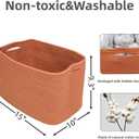 Cotton Rope storage Basket Bins Woven Basket for Organizing Shelves 15X10X9.3" Rectangle Decorative Baskets For storage Clothes Toys Books Towels Nursery basket organizer 3 pack Rust