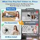 DLLT Low Profile Ceiling Fan: 20" Modern Flush Mount Ceiling Fans with Lights for Bedroom - Black LED Bladeless Fandelier with APP Remote Control 3000K-6500K Quiet DC Motor for Kids Room Living Room