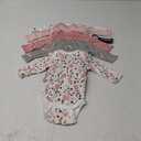 6-Pack Baby Girls Bear Long Sleeve Onesies® Bodysuits, Newborn