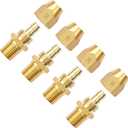 4pcs Premium Solid Brass Pneumatics Reusable Rubber Hose-End Repair Fitting, 3/8" Barb For 3/8-Inch ID Rubber Air Hose With 1/4" NPT
