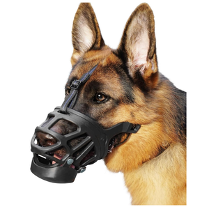 BARKLESS Dog Muzzle, Basket Muzzle for Biting, Chewing and Scavenging, Humane Cage Mouth Cover, Perfect for Grooming and Training Large Aggressive Reactive Dogs (L, Black)