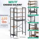 Kalrin 8-Tier Over The Toilet Storage with Side Rack, Over Toilet Storage Rack with Adjustable Shelf & Drain Basket, Freestanding Bathroom Organizer for Balcony, Laundry (Vintage Brown)