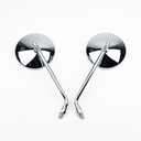 Motorcycle Side Mirror 4'' Convex Mirror Rearview Round Mirrors 10mm for Motorcycle Scooter Electric bike -(Silver)