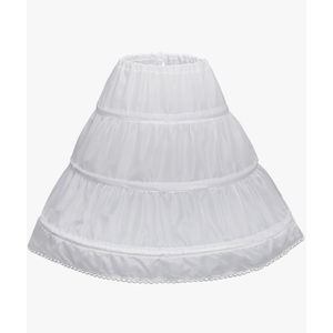 Abaowedding Girls' 3 Hoops Petticoat Full Slip Flower Girl Crinoline Skirt, White