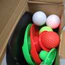 Clemas Upgraded Kids Toy Golf Set with Dinosaur Automatic Golf Returner, Led Light Up Night Golf Balls, 3 Clubs, Putting Mat, 3-8 Toddler Mini Golf Games, Indoor Outdoor Sports Toys for Boys Girls 3+, Small, Adjustable